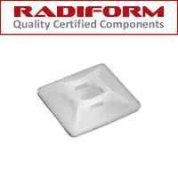 Adhesive Nylon Tie Mount 28mmx28mm Natural Pk100