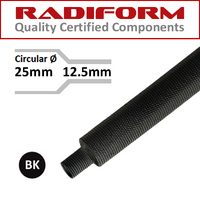 Heat Shrink Braided Sleeve 25 to 12.5mm Black 5m Pack