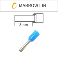 0.75mm² Bootlace Pins 8mm Lgth Blue Pk100