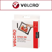 Velcro Loop Stick On Tape 25mm x 5m Black