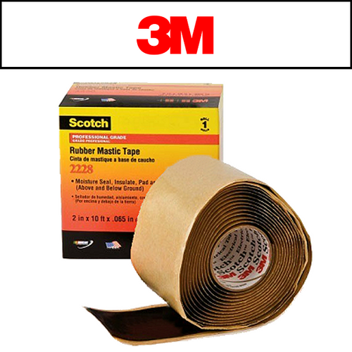 3M 2228  Scotch Rubber Mastic Tape Black 25mm x 3m