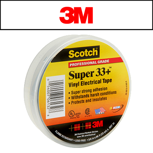 3M 33+ Scotch Professional Vinyl Tape  Black 19mm x 20m