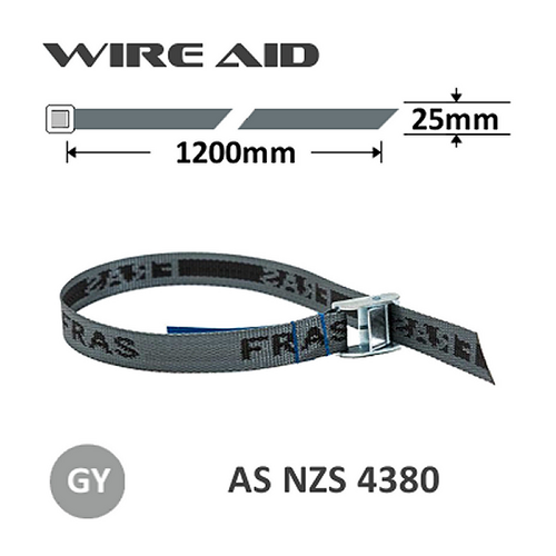 FRAS Cam Buckle Strap 1.2m 250kg Lashing Capacity