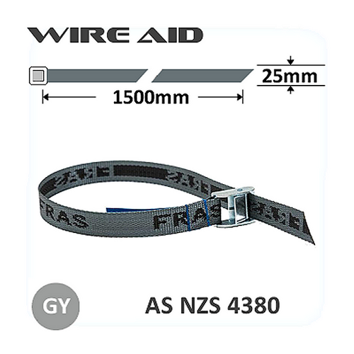 FRAS Cam Buckle Strap 1.5m 250kg Lashing Capacity