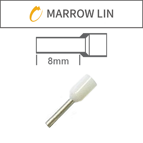 0.5mm² Bootlace Pins 8mm Lgth White Pk100