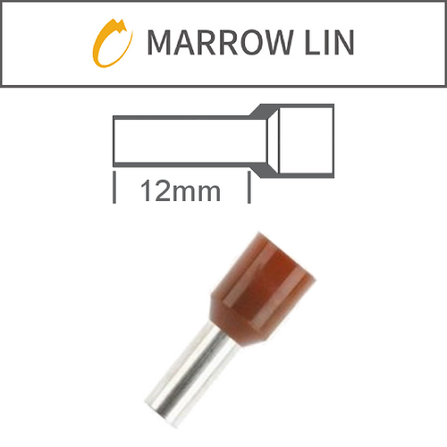 10mm² Bootlace Pins 12mm Lgth Brown Pk25