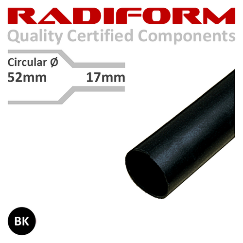 52-17mm Glue Lined Heat Shrink [Black] 1.2m