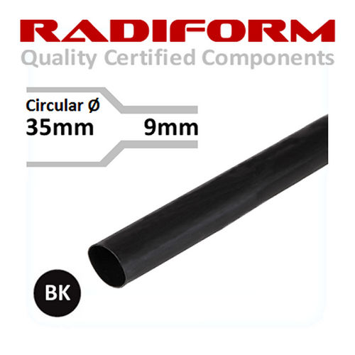 35-9mm RMW Medium Wall Heat Shrink Black 1.2m