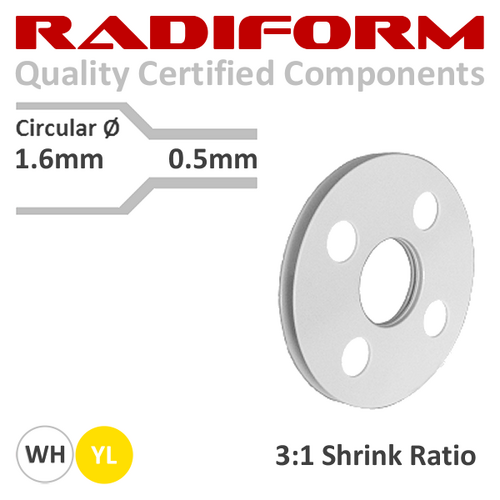 Heat Shrink Identification Tube 1.6 to 0.5mm White 25m Reel